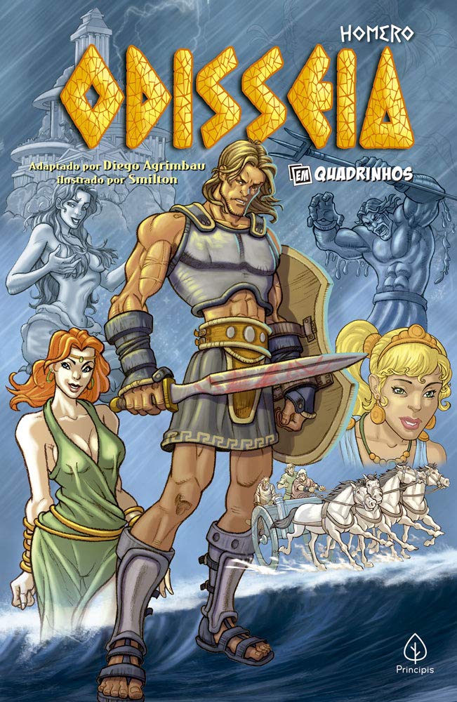 Capa de Odisseia em quadrinhos, adaptada por Diego Agrimbau, com arte de Smilton