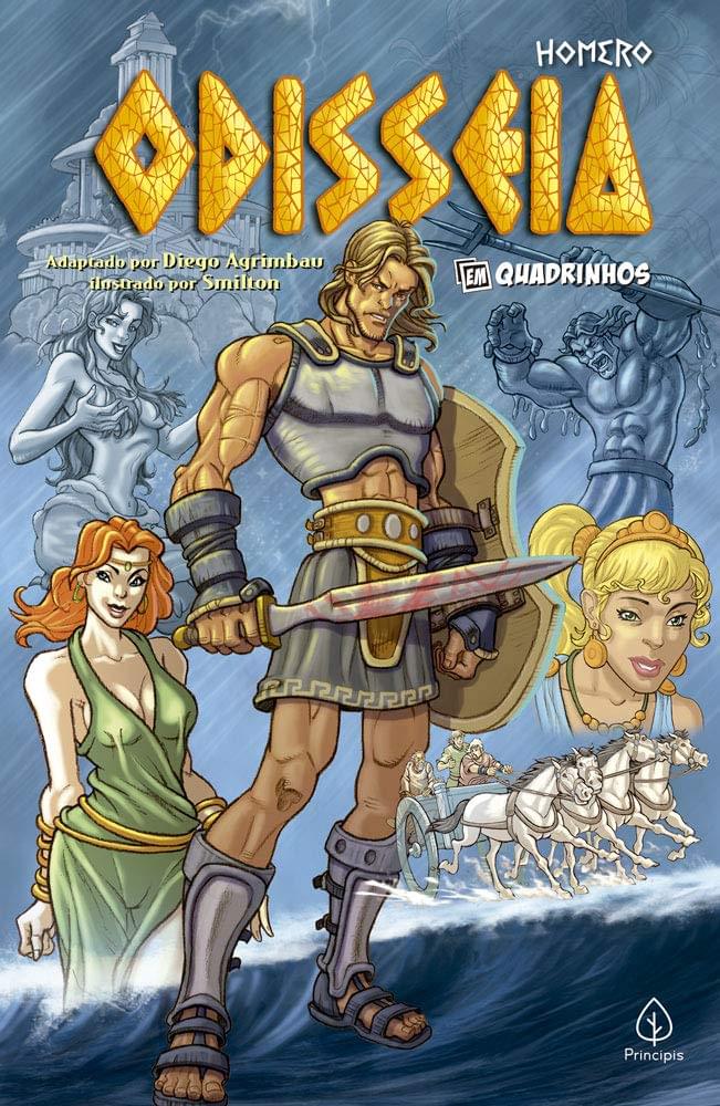 Capa de Odisseia em quadrinhos, adaptada por Diego Agrimbau, com arte de Smilton